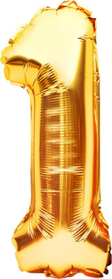 Tejal Trader Solid Birthday Numbers Solid Golden '1' Numerical Foil Balloon for Celebration Balloon(Gold, Pack of 1)