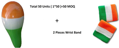 Crafty Villa Solid Republic Day 26Th Jan Balloon Pack of 1 + 2 Band Free Balloon(White, Green, Orange, Pack of 1)