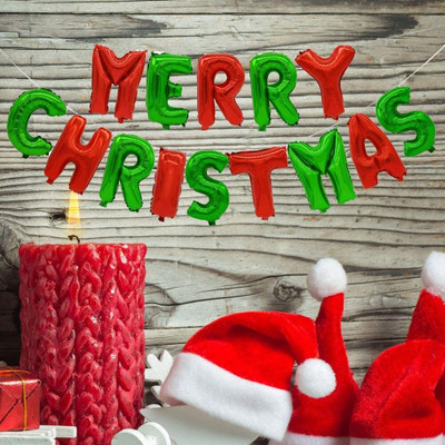 eCraftIndia MERRY CHRISTMAS 14 Letters Foil Balloons Hanging Ornaments Pack of 1