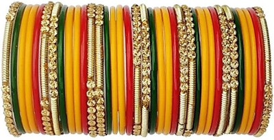 Shikhashringar Glass Bangle Set(Pack of 10)