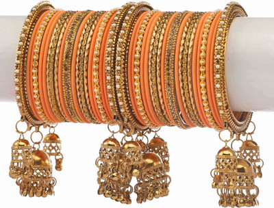 GLIKA Metal Zircon Gold-plated Bangle Set(Pack of 42)