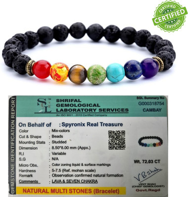 SPYRONIX REAL TREASURE Stone, 7 Chakra Crystal Bracelet