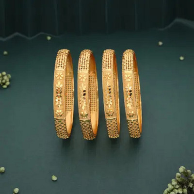 Prasansha Enterprises Brass Gold-plated Bangle Set(Pack of 4)
