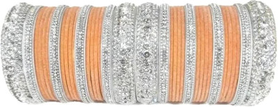 RENOY Metal, Plastic Zircon Silver Bangle Set(Pack of 36)