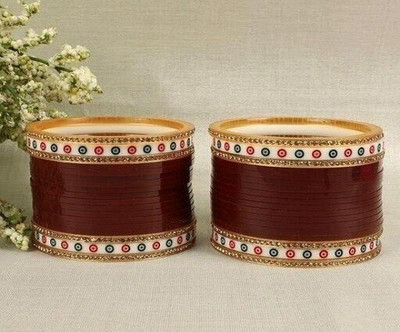 SA Creation Plastic Diamond Gold-plated Chudas(Pack of 2)