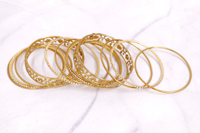 Honbon Metal Bangle Set(Pack of 14)