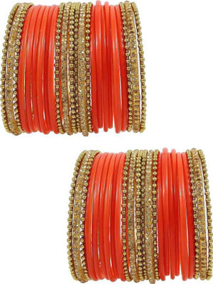 DURGANSH Glass Zircon Bangle Set(Pack of 10)