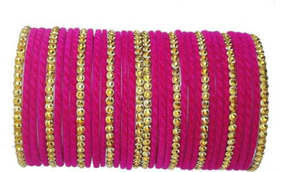 Suhagan Glass Beads Gold-plated Bangle Set(Pack of 34)