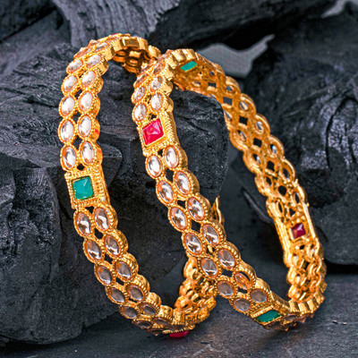 Sukkhi Alloy Gold-plated Bangle Set(Pack of 2)