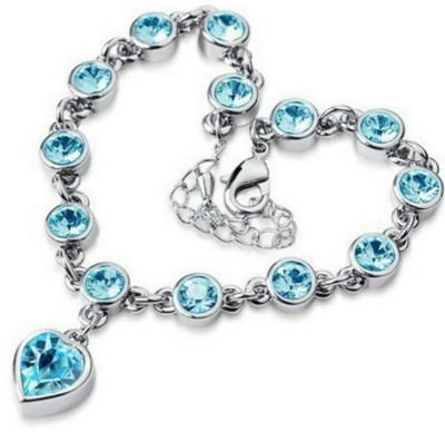 University Trendz Alloy Crystal Rhodium Bracelet