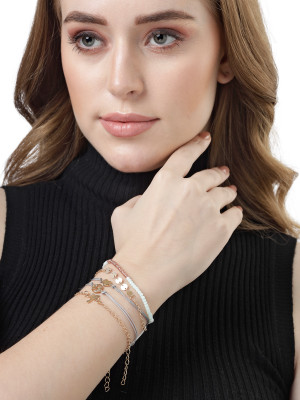 Scintillare by Sukkhi Alloy Gold-plated Bracelet Set(Pack of 5)