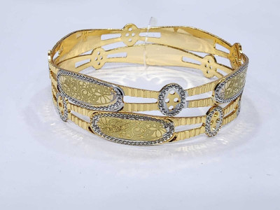 ZEYRA Info Metal Bangle Set(Pack of 2)