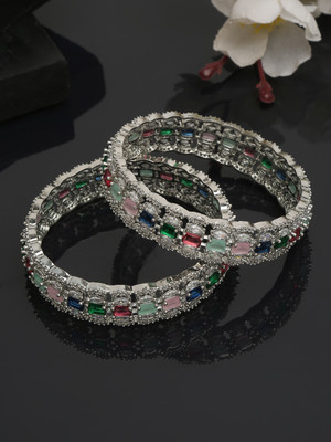 ANOUK Alloy Silver Bangle Set(Pack of 2)