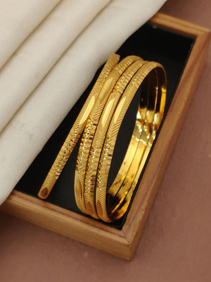 VFA Alloy Gold-plated Bangle Set(Pack of 4)