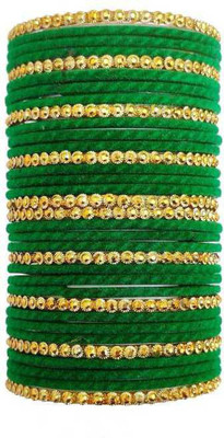 RADHA MOHAN EMPIRE Fabric, Glass Bangle Set(Pack of 34)