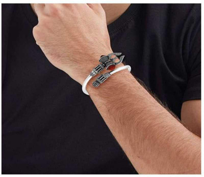 White Chimes Brass Silver Coated Kada(Pack of 2)