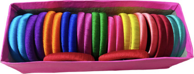 AVCRAFT Fabric, Plastic Bangle Set(Pack of 10)