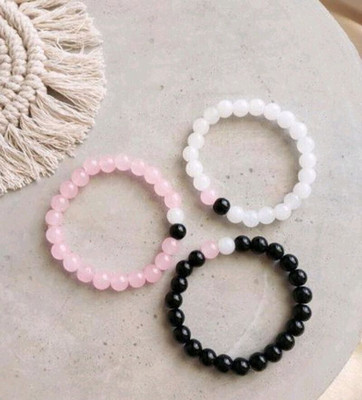 Agatesvibe Crystal Beads Bracelet(Pack of 3)