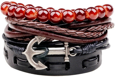 TASHKURST Leather Bracelet Set(Pack of 4)