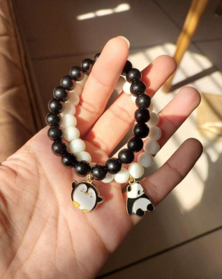 Janki. Alloy Crystal Silver Coated Bracelet(Pack of 2)