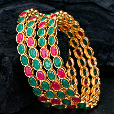 Sukkhi Alloy Gold-plated Bangle Set(Pack of 4)