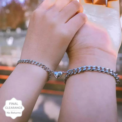 P.R.Prints Alloy Silver Bracelet(Pack of 2)