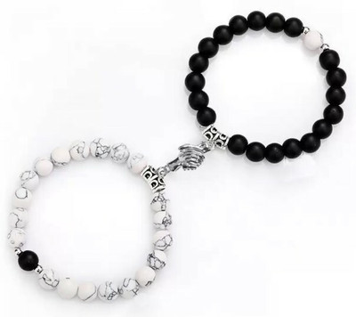 Jagsun Stainless Steel Platinum Bracelet Set(Pack of 2)