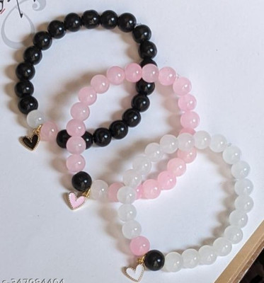 MAYA IMPEX Crystal Beads Charm Bracelet(Pack of 3)
