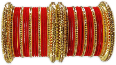 Ammoli Metal Cubic Zirconia Bangle Set(Pack of 10)