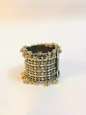 NAVMAV Oxidised Silver Beads Silver Bracelet