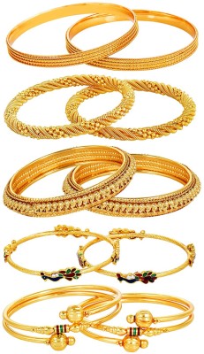 Divastri Alloy Gold-plated Bangle(Pack of 10)