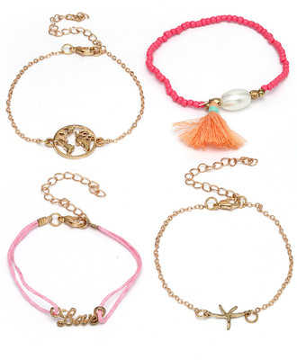 Scintillare by Sukkhi Alloy Gold-plated Bracelet Set(Pack of 4)