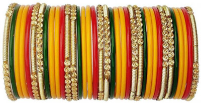 DURGANSH Glass Beads Bangle Set(Pack of 10)