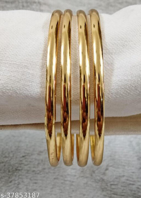 HouseOfCommon Brass Gold-plated Bangle Set(Pack of 2)