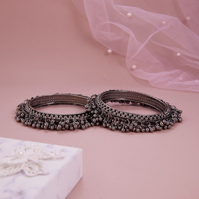 GC PREMIUM JEWELLERY Brass Cubic Zirconia Brass Bangle Set(Pack of 2)