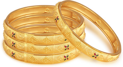 VIVASTRI Alloy Gold-plated Bangle Set(Pack of 4)