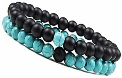 Agatesvibe Stone Beads, Agate, Turquoise Bracelet(Pack of 2)