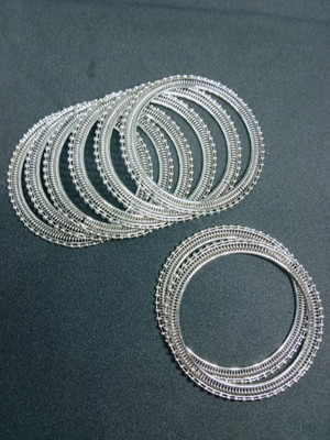NAVMAV Metal Bangle Set(Pack of 8)