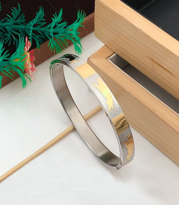 GORASH CREATION Stainless Steel Silver, Gold-plated Kada