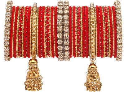 GLIKA Metal Zircon Gold-plated Bangle Set(Pack of 50)