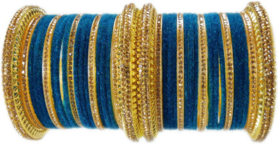 Ammoli Metal Cubic Zirconia Bangle Set(Pack of 10)