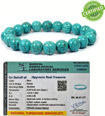 SPYRONIX REAL TREASURE Stone, Turquoise Crystal Bracelet