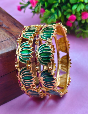 Jewwel Alloy Gold-plated Bangle(Pack of 2)