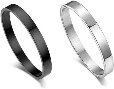 Heer Collection Stainless Steel Titanium Kada(Pack of 2)