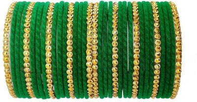 Suhagan Glass Beads Gold-plated Bangle Set(Pack of 34)