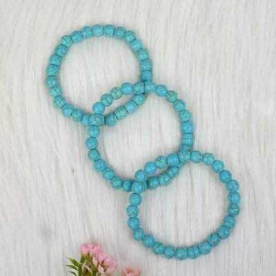 Agatesvibe Stone Turquoise Bracelet(Pack of 3)
