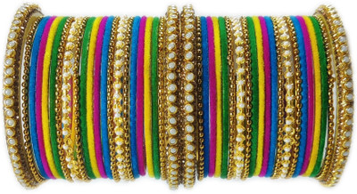 Ammoli Metal Beads Bangle Set(Pack of 10)