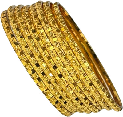 PARADISE JEWELS Brass Gold-plated Bracelet Set(Pack of 8)