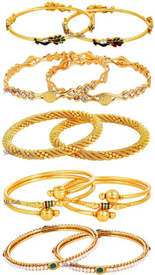 Divastri Alloy Gold-plated Bangle(Pack of 10)