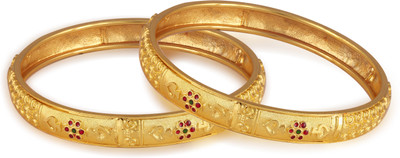 VIGHNAHARTA Brass Gold-plated Bangle Set(Pack of 2)